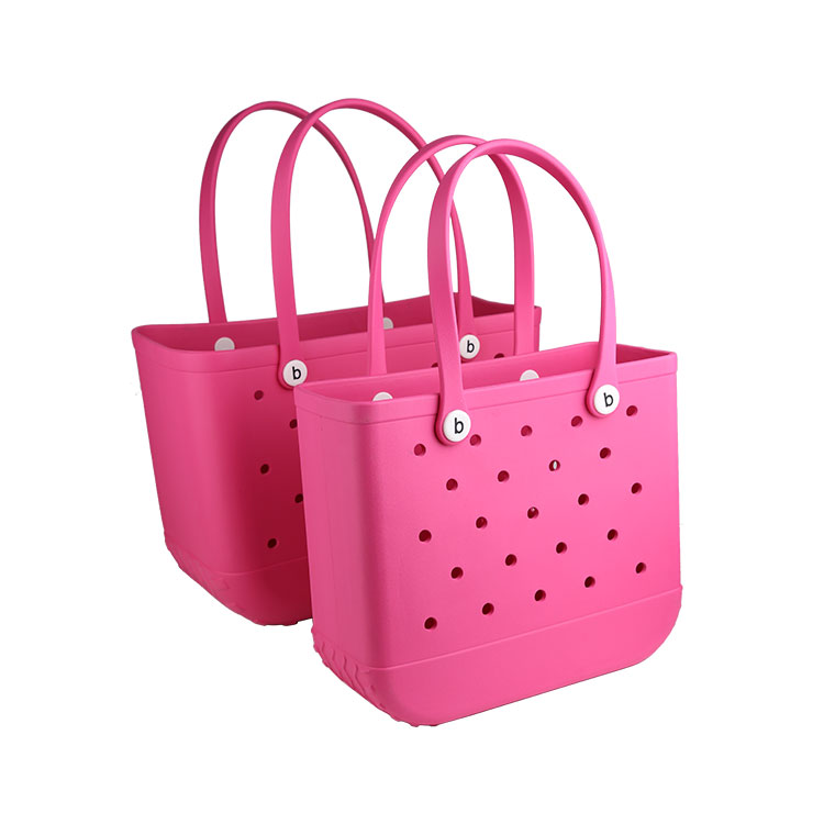 工廠定制EVA沙灘包現貨印花籃子洞洞大包沙灘收納包包女士手提包